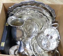 TWO BOX LOTS OF SILVER PLATE