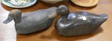 TWO WOODEN DUCK DECOYS