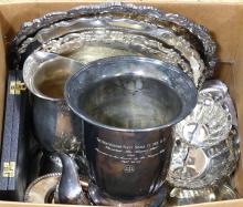 TWO BOX LOTS OF SILVER PLATE