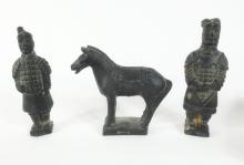 SEVEN CHINESE TERRACOTTA FIGURES