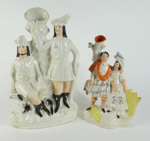 TWO ANTIQUE STAFFORDSHIRE FIGURE GROUPS