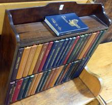 SET OF LEATHER BOUND NATURE BOOKS WITH SHELF