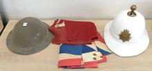TWO HELMETS AND TWO FLAGS