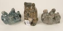 THREE DANISH "BEAR" FIGURINES