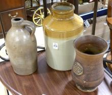 BEAN POTS, CROCK, VASE AND JUG