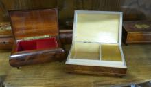 FIVE MUSICAL JEWELLERY BOXES