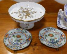 TUREEN, STAND AND TWO PLATES