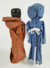 2 WOODEN DOLLS