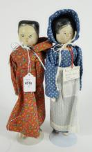 2 WOODEN DOLLS