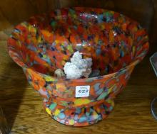 TWO BOWLS WITH VARIOUS STONES