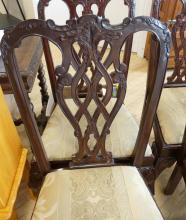 SET OF TEN CHIPPENDALE DINING CHAIRS