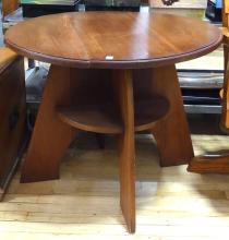 CIRCULAR MCM TEAK TABLE