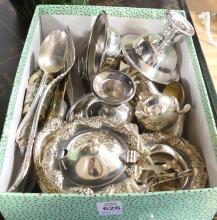 SILVERPLATED CUTLERY AND CONDIMENTS