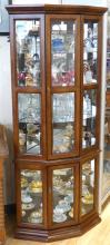 ILLUMINATED CORNER CURIO CABINET