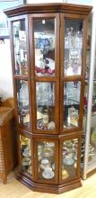 ILLUMINATED CORNER CURIO CABINET