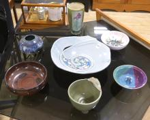 SEVEN PIECES OF ART POTTERY
