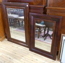 TWO ANTIQUE MAHOGANY WALL MIRRORS