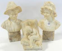 THREE MARBLE SCULPTURES