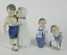 THREE DANISH PORCELAIN FIGURINES