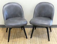 PAIR OF POLLOCK SWIVEL SIDE CHAIRS