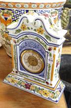 CERAMIC POTTERY JARDINIERE AND CLOCK