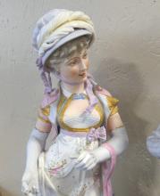 PAIR OF LARGE GERMAN BISQUE FIGURINES