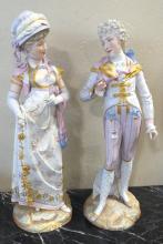 PAIR OF LARGE GERMAN BISQUE FIGURINES