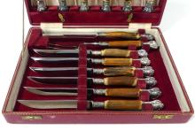 SHEFFIELD STAG-HANDLED STEAK KNIFE SET