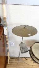 VINTAGE DRUM SET AND WALKING STICK