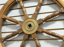 WOODEN SHIP'S WHEEL