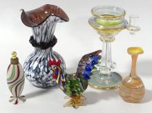 FIVE PIECES OF ART GLASS