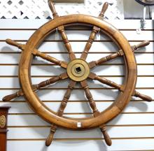 WOODEN SHIP'S WHEEL