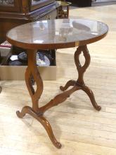 ROSEWOOD AND MAHOGANY WINE TABLE