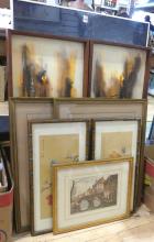 EIGHT PIECES OF FRAMED ARTWORK