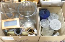 TWO BOX LOTS OF VASES, COMPORTS, ETC.