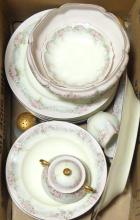 TWO BOX LOTS OF HAND-PAINTED PORCELAIN DINNERWARE