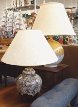 TWO MCM POTTERY TABLE LAMPS