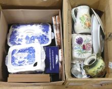 TWO BOX LOTS OF CHINA AND CERAMICS