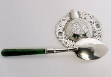 STERLING SPOON AND ASHTRAY