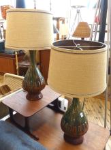 PAIR OF MCM POTTERY LAMPS