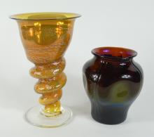 TWO ART GLASS VASES