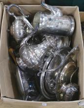 TWO BOX LOTS OF SILVERPLATE