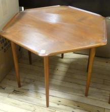 PAIR OF HEXAGONAL TEAK SIDE TABLES