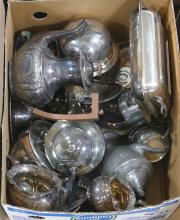 TWO BOX LOTS OF SILVERPLATE