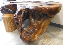 CHINESE LIVE EDGE TEA TABLE