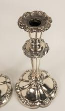 PAIR OF ANTIQUE SILVERPLATE CANDLESTICKS