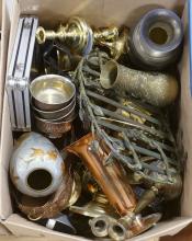 BOX LOT OF METAL WARE