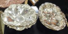 TWO SILVER PLATE CAKE BASKETS