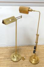 TWO BRASS READING LAMPS