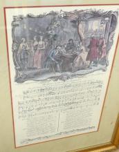 SET OF SIX FRAMED "SHEET MUSIC" PRINTS